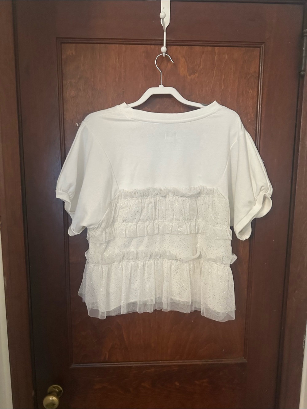 Anthropologie Maeve Short-Sleeve Smocked
Ruffled Sweatshirt M - Picture 3 of 5